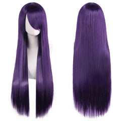 Cosplay wig, colored long straight hair, female character styling Synthetic fiber wig