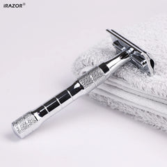 iRAZOR Double Edge Safety Razor Single Blade Shaver for Men & Women - Smooth Reusable Recyclable with 10 Original Steel Blades
