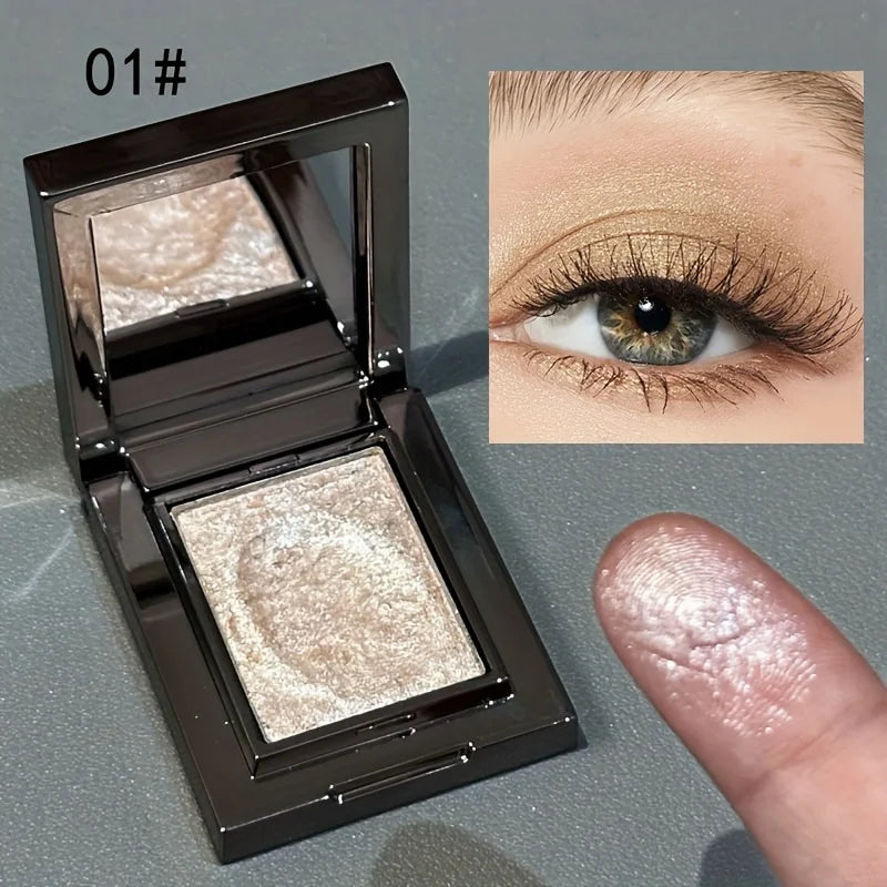 Single Color Eyeshadow, Dazzling Sparkle, Brightening, Long-Lasting Color, Waterproof and Sweat-Proof, Natural, Cosmetics for Creating Exquisite Eye Makeup, Suitable for Music Festivals, Parties, and Role-Playing