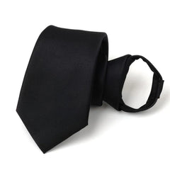 Black Clip On Men Tie Security Ties For Men Women Unisex Tie Clothing Necktie Funeral Doorman Steward Black Tie Matte Black G2E5