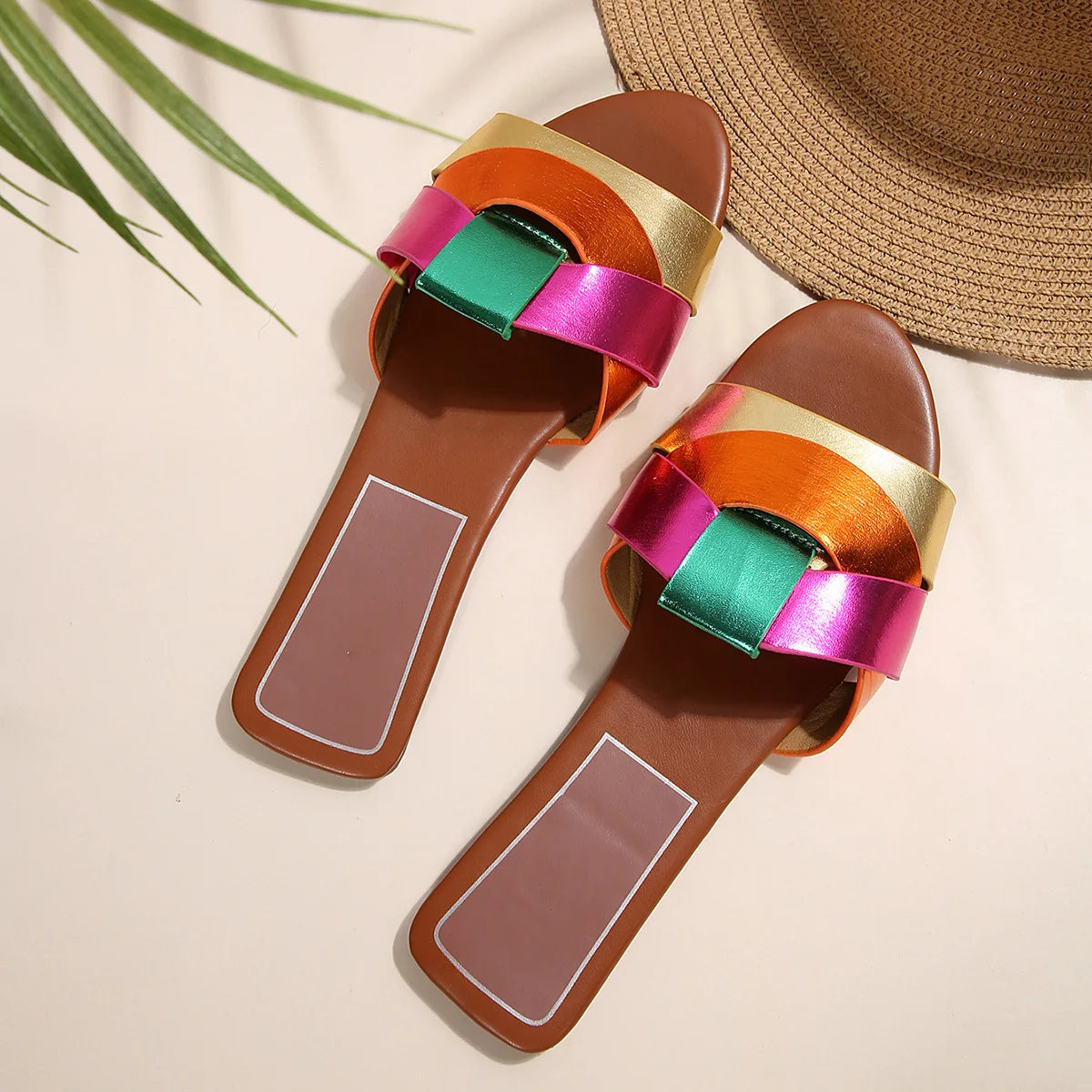 Women's Slippers New Summer Fashion Slippers Designer Flat Slippers for Women Outdoor Casual Beach Shoes Sandalias De Mujer