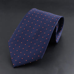 Fashion 100% Silk Tie For Men Classic Red Blue Striped Jacquard Woven Necktie Formal Business Office Cravat Accessories Gift