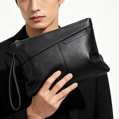 Business Clutches Men Handbag Luxury Large Capacity Men's Clutch Bags Soft Leather Envelope Clutch Male Purse Wrist Hand Bag