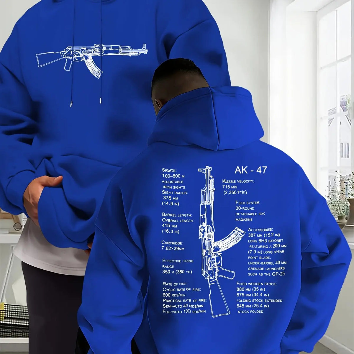 Men's New Trendy Autumn and Winter Hoodies Casual Daily Drawstring Hoodies Creative Design Printed Unisex Tops