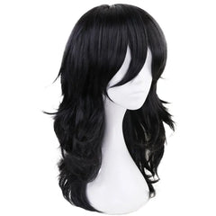 Cosplay Wig Long Wavy Bangs Synthetic Hair Black Wigs For Women Men Dress Up Wig For Anime Cartoon
