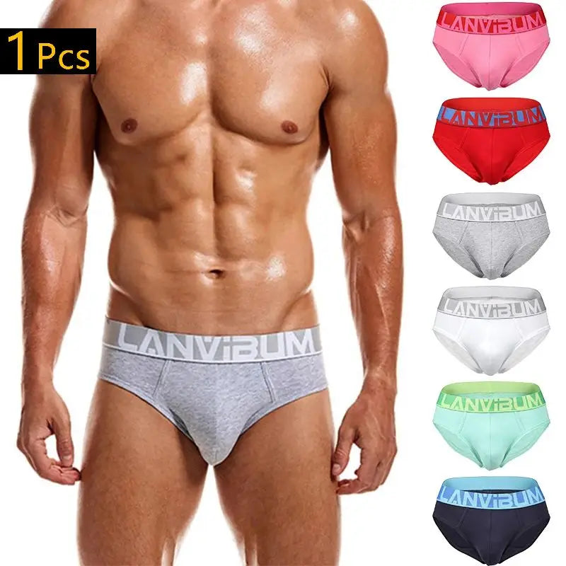 Mens Antibacterial Cotton Underwear Soft Stretch Briefs