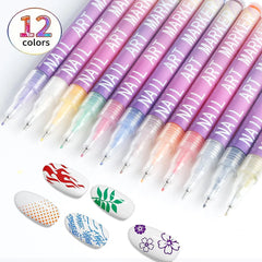 Nail Art Graffiti Pen Waterproof Acrylic Nail Paint Pen 3D Abstract Design Quick Drying Professional Nail Drawing Pencil
