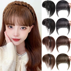 Wig  Bangs Headband Synthetic Bangs Hair Extension Fake Fringe Natural Hair Clip on Hairpieces for Women Invisible Natural Clip