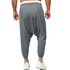 Men's Harem Pants Drop Crotch Japanese Streetwear Individualized Design Track Pants Ankle Length Casual Oversized Pants