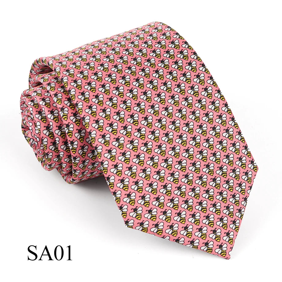 Mens Silk Necktie Luxury Animal Pattern Tie