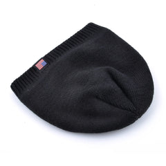 Men's Skullies Beanies Knitted Wool Hats Men Winter Knitting Thick Beanie Hat Double Layer Solid Color Velvet Warm Bonnet Cap