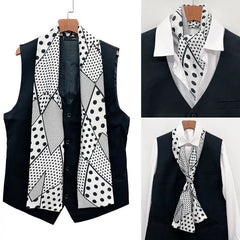 Mens Long Silk Scarf Fashionable Narrow Neck Scarf
