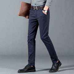 Men Classic 6 Color Casual Pants Men Spring Autumn New Business Fashion Comfortable Stretch Cotton Elastic Straigh Jeans Trouser