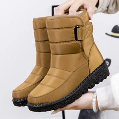 Women's Boots Low Heels Fur Boots For Winter Shoes Woman Waterproof Snow Boots Black Women Rubber Botas Mujer Winter Footwear