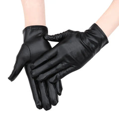 Men Women PU Mittens Gothic Punk Leather Gloves Black Gloves Dress Up Halloween Cosplay Hip-Hop Dance