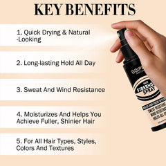 Hair Building Fiber Powder Instant Hair Texture Volume Fiber Hold Spray Long-Lasting Hold Thickening Mist for Cover Bald