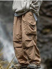 Men's Pants Cargo Punch Pants for Men Summer American Paratrooper Thin Drawstring Casual Outdoor Hiking Pant Loose Casual Trip