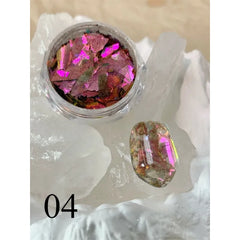 Nail Glitter Powder for Manicure, Feather, Opal, Aurora, Iridescent, Sparkling Flame, Flakes, Shiny Dust, Pigment,