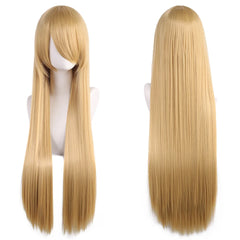 Cosplay wig, colored long straight hair, female character styling Synthetic fiber wig