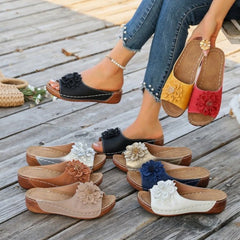 New Women Slippers Elegant Platform Slippers Fashion Slides Women Casual Wedges Shoes Women Summer Soft Heels Sandals