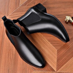 Brand Men Boots Fashion High Top Leather Boot Classic Business Dress Boots Casual Office Boots for Men Chelsea Boot Botas Hombre