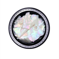 Iridescent Shell Flakes Nail Art Glitter, Natural Abalone Pearl Shards, DIY Manicure Decoration Powder for Salon & Home Use