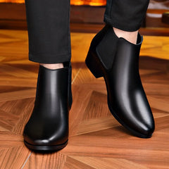 Brand Men Boots Fashion High Top Leather Boot Classic Business Dress Boots Casual Office Boots for Men Chelsea Boot Botas Hombre