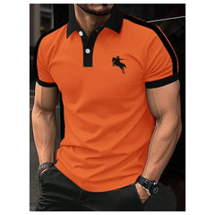 polo shirt man Print Polo TShirt For Men Fashion Lapel Button Tops Business Casual Short Sleeve T-Shirts Golf polo shirts herren