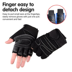 Workout Gloves for Men Women Half Finger Glove with Wrist Wrap for Sport Weight Lifting Training Bicycle Motorcyclist Gym Glove