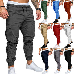 New Men's Cargo Pants Sweatpants Outdoor Loose Straight Long Trousers Autumn Casual Multi-Pocket Durable Workwear Male Trousers