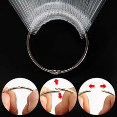 Nail Art Tools Color Chart 50Pcs Nail Tips Display Stand False Nails Showing Shelf for Practice Salon Use Transparent Natural