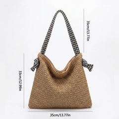 Women Crossbody Bags Square Woven Handbag Casual Summer Beach Shoulder Bag Travel Vacation Gift for Ladies