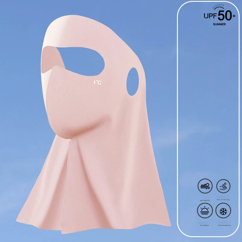 Sun Protection Full Face Mask For Women Driving Cycling Breathable Cool Neck Warmer Facekini Golfing Shopping UV Blocking Scarf