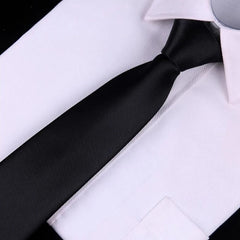 Black Clip On Men Tie Security Ties For Men Women Unisex Tie Clothing Necktie Funeral Doorman Steward Black Tie Matte Black G2E5