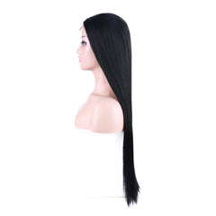 Synthetic Bone Straight Hair Wig Lace Scalp Part Wig Long Straight Synthetic Wigs Heat Resistant Brown Blonde Hair Wig for Women
