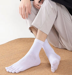 Socks with Fingers Men Fashion Sweat-absorbing Men's Breathable Sweat Toe Socks Comfortable Cotton Elastic Sports Business Socks