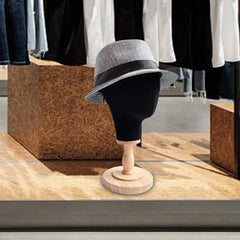 Wig Head Stand with Detachable Wood Stand Portable Versatile Mannequin Head for Barbershop Salon Shopping Mall Home Personal Use