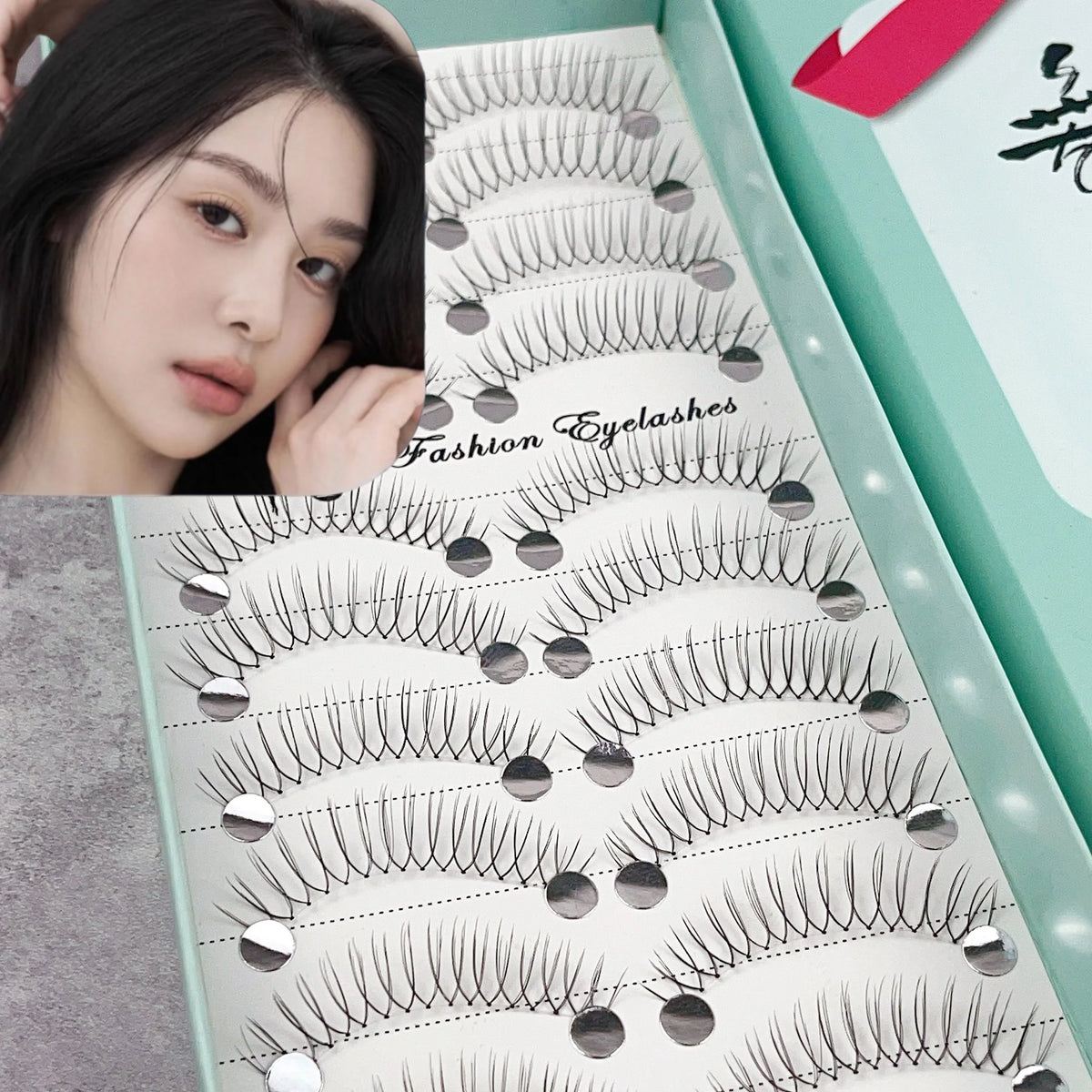 10 Pairs Of False Eyelashes Anime Style 11Mm Curled C-Shaped Thickness 0.07 No Deformation
