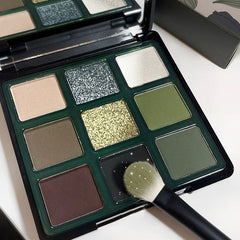 9 Colors Green Eyeshadow Palette Glitter Pearlescent Matte Eye Shadow Shimmer Makeup Long Lasting Women Beauty Eye Cosmetics