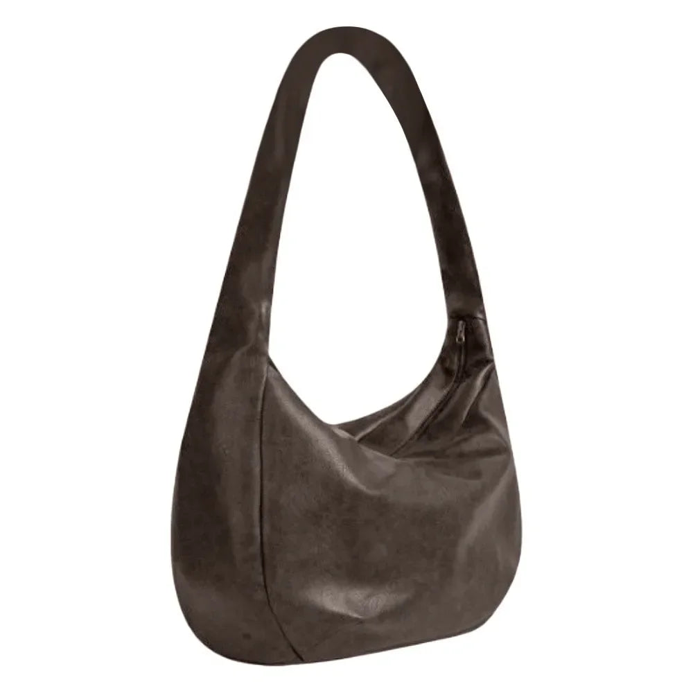 Tote Bag Vintage Style Men's Crossbody Bag PU Leather Large Capacity Shoulder Bag Large Size Pleated Tote Bag Daily