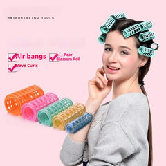 6 Size Women Hair Rollers Self Grip No Heat Hair Curlers Heatless Hair Volume Curlers Self-adhesive Hook & Loop DIY Styling Tool