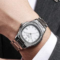 New Luxury Men Quartz Watches Automatic Date Watch Man Stainless Steel Sport Chronograph Watch for Men Clock reloj hombre