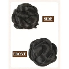 Synthetic Wigs Grip Bun Synthetic Hairpieces Heat Resistant Hair Grasp And Clip The Flower Bud Head Suitable For Women Daily Use