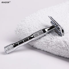iRAZOR Double Edge Safety Razor Single Blade Shaver for Men & Women - Smooth Reusable Recyclable with 10 Original Steel Blades