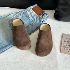 Flats Mules Shoes Women Suede Slingback Slippers Fashion Sandals New Outdoor Beach Dress Slides Casual Comfort Female Zapatillas