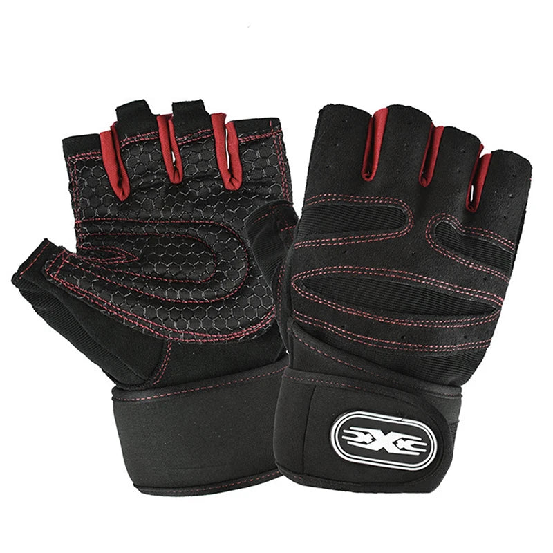 Workout Gloves for Men Women Half Finger Glove with Wrist Wrap for Sport Weight Lifting Training Bicycle Motorcyclist Gym Glove