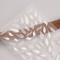 Nail Art Sticker Silver Star Bronzing Sun/Moon/Star/Wings/Hearts Nail Decal Self-Adhesive Manicure Slider Nail Decor Accessory