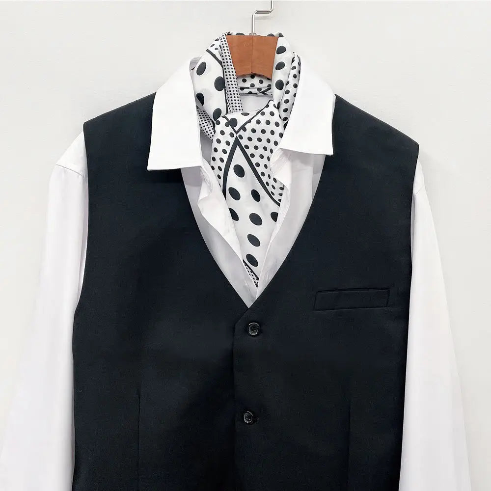 Mens Long Silk Scarf Fashionable Narrow Neck Scarf