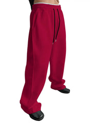 Mens Sweatpants Straight Fit Joggers for Sports and Streetwear Loose Oversized Casual Pant Drawstring Multi-pocket Men Long Pant