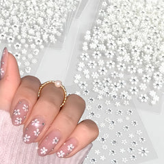 30 Sheets White Flower Nail Stickers White Nail Stickers White Flowers Nail Stickers for Nail Art Manicure Decoration Stickers,